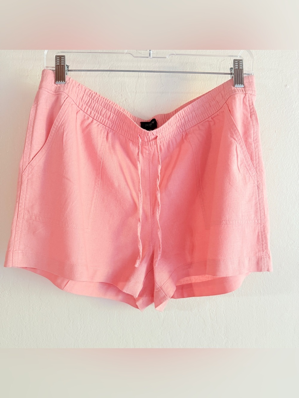 J.Crew Pink Linen Blend Pull-On Drawstring Utility Shorts Size M